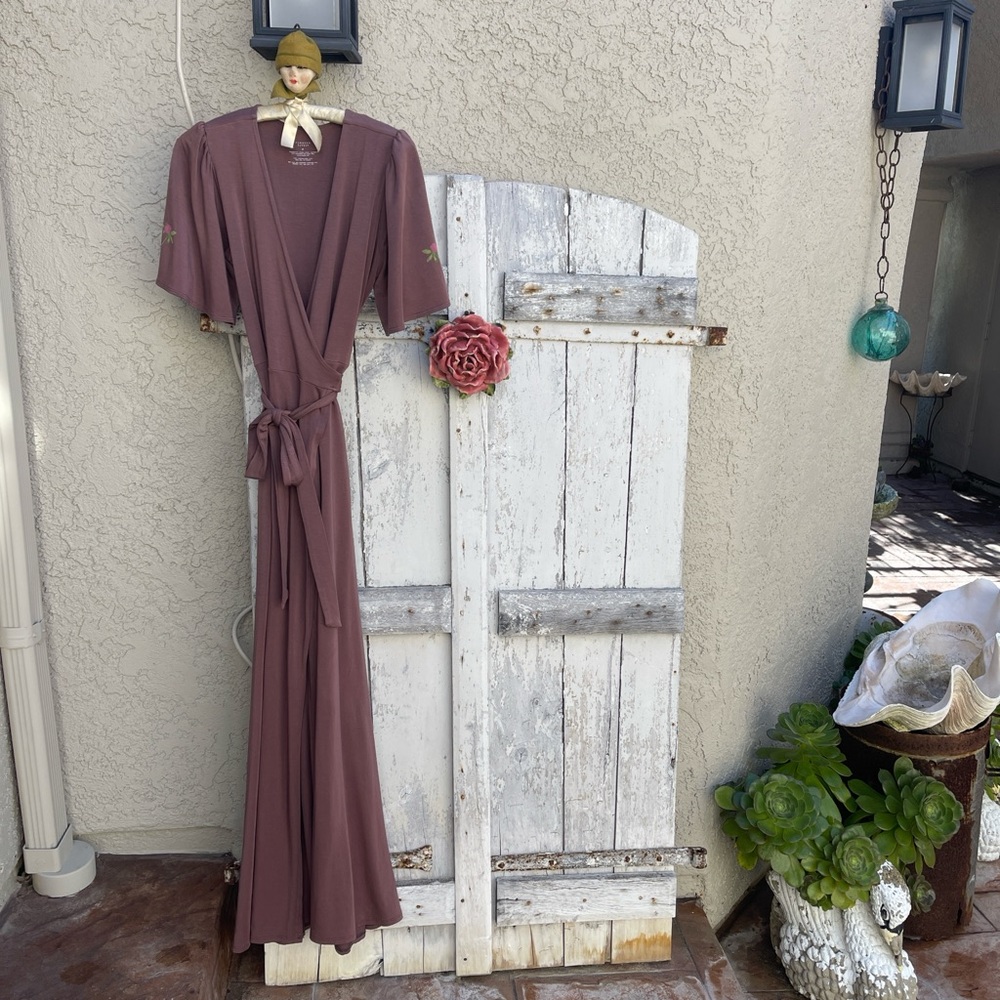 💜SOLD💜Purusha People Purple Basil clover wrap dress〰️